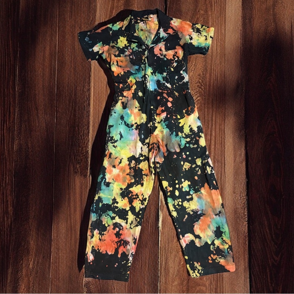 Big bud press short sleeve Colorful Tie-Dye Jumpsuit - Picture 4 of 5